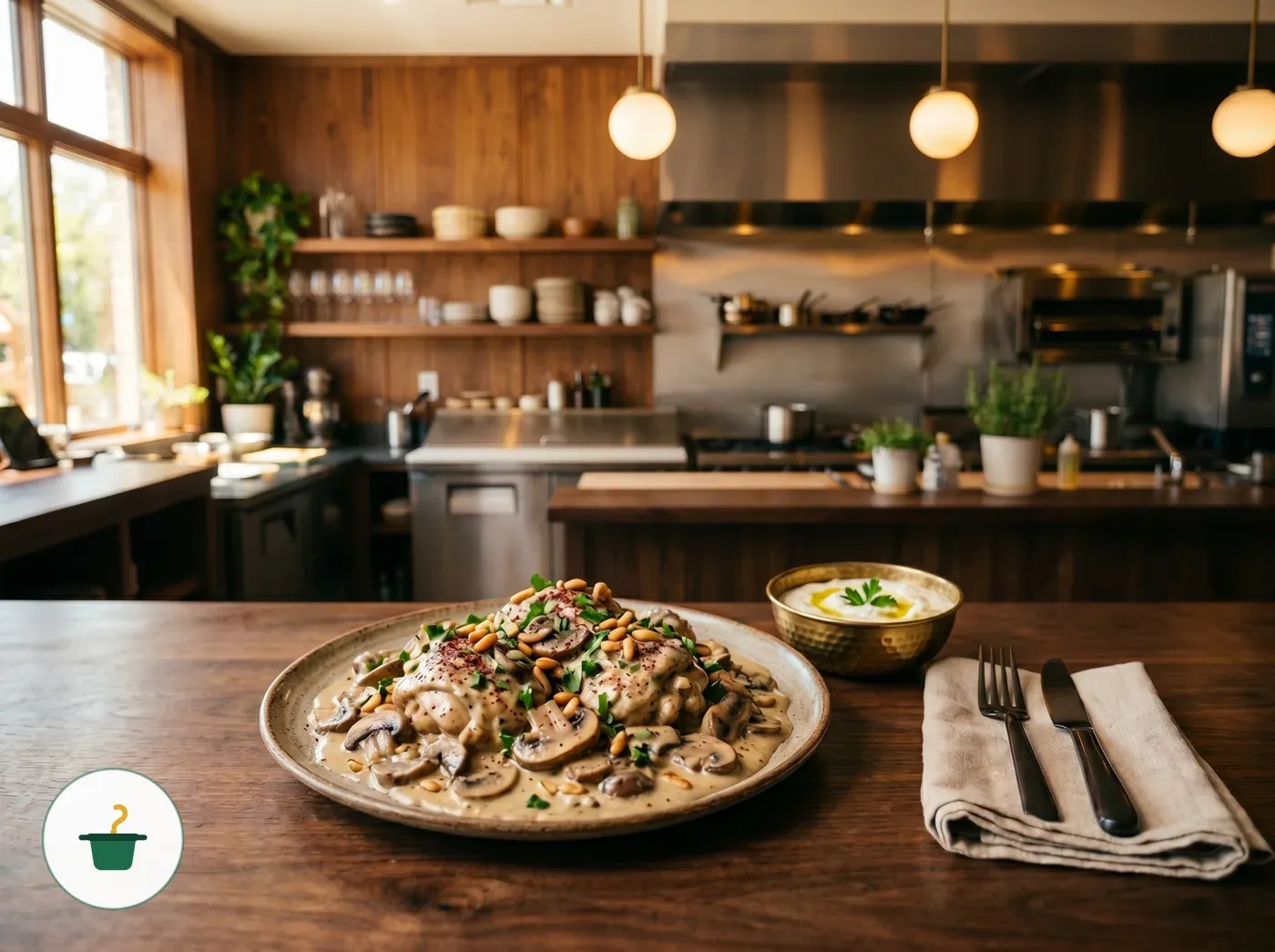 دجاج بالكريمة والفطر